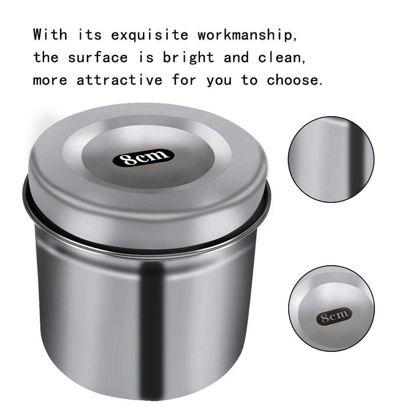 [Australia] - Stainless Steel DisinfectionTank, Round Tattoo disinfection Container,Alcohol Disinfection Box for Tattoo Me dical Cotton (8cm) 8cm 