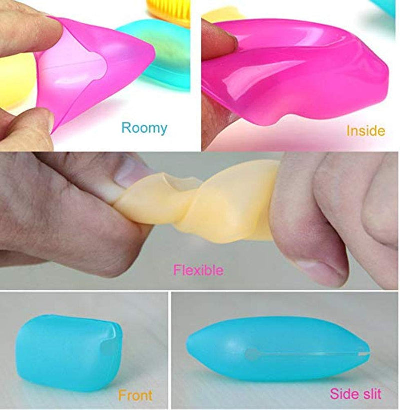 [Australia] - sinzau Silicone Toothbrush Cover, Hygienic and Antimicrobial Toothbrush Holder for Camping, Travel, Pack of 6 
