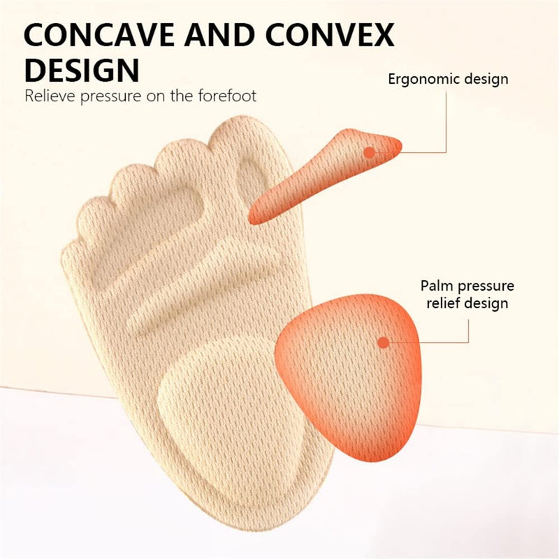 [Australia] - Metatarsal Pads for Women Forefoot High Heels Shoes Insoles Thickened Anti-Sliding Pads Shock Cushioning Foot Pad Shoe Inserts 4 Pairs（Black + Beige） 