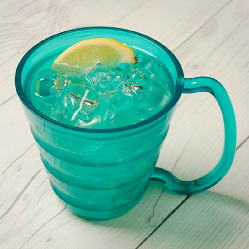 [Australia] - SP Ableware Ergo Plate and Mug Polycarbonate Adaptive Dinnerware Set - Translucent Blue (745330010) 