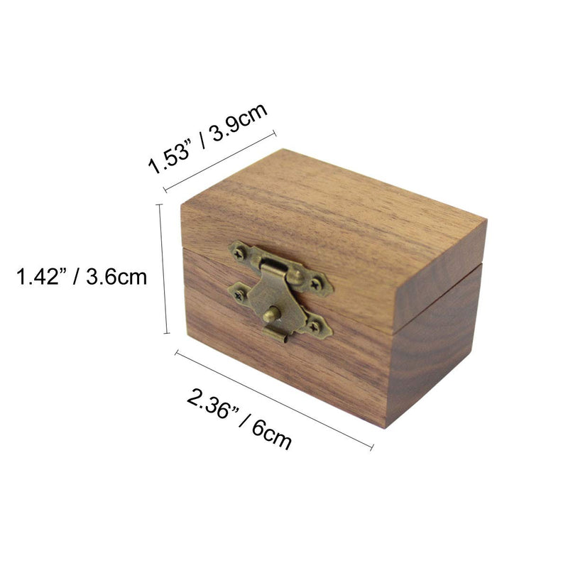 [Australia] - Rustic Wooden Walnut Engagement Ring Box, Solid Wood Ring Box for Proposal Wedding Ring Storage 