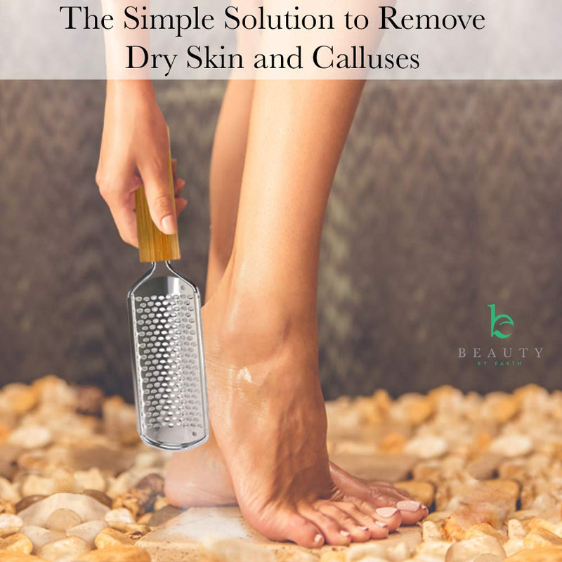 [Australia] - Foot File - Callus Remover Tool for Dead Skin Removal, at Home Pedicure Tools, Foot Rasp Callus Remover Feet and Heels, Smooth Soft Feet Using a Grater & Scraper (Bamboo & Stainless Steel) (1 Pack) 1 Count (Pack of 1) 