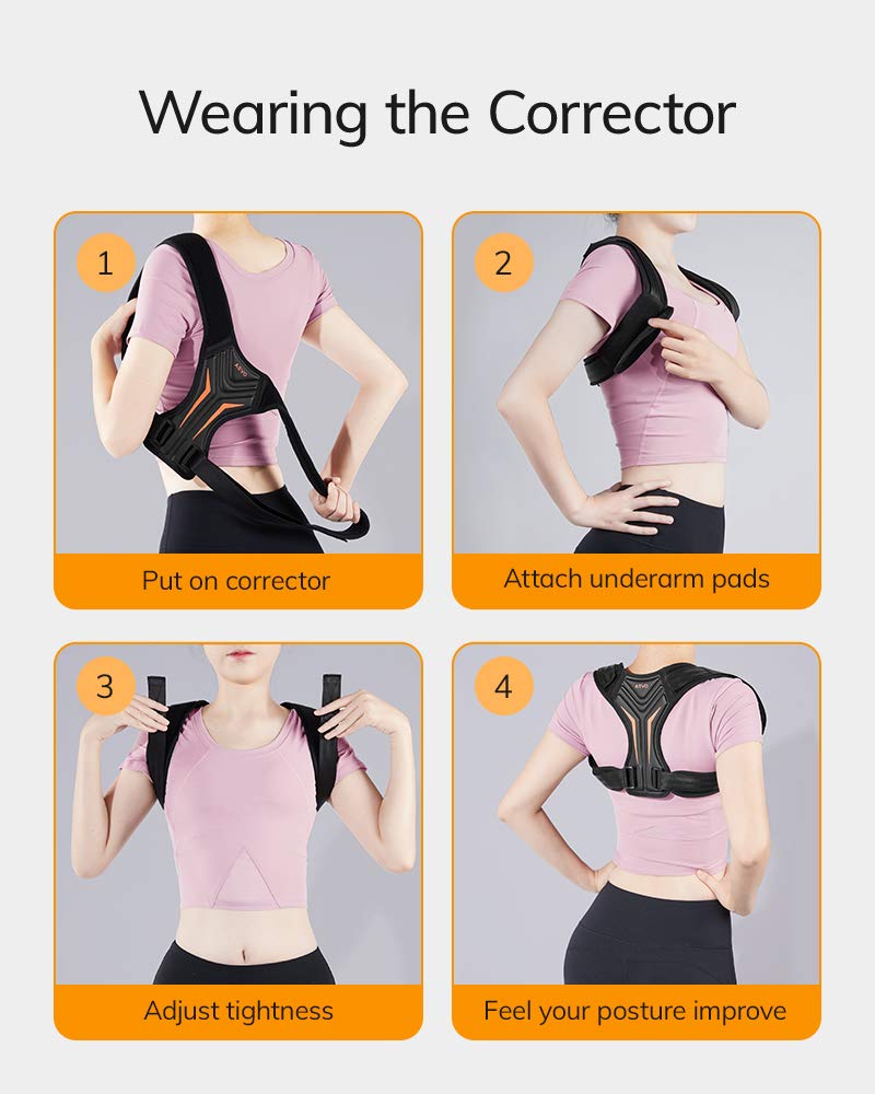 [Australia] - AEVO Compact Posture Corrector for Men and Women, Adjustable Upper Back Brace for Clavicle Support, Neck, Shoulder, and Back Pain Relief, Invisible Comfortable Back Straightener, L Large (Pack of 1) 