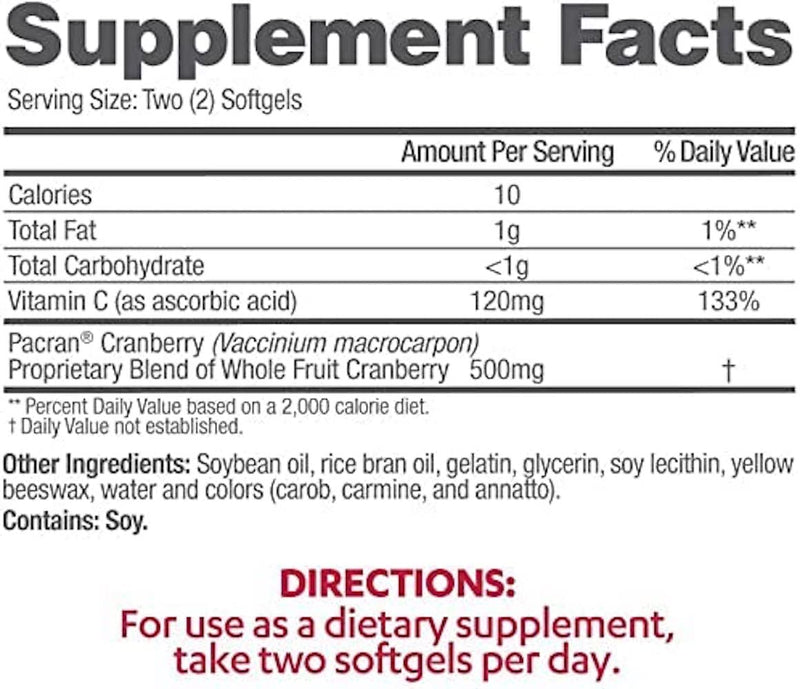 [Australia] - AZO Cranberry Urinary Tract Health Dietary Supplement, 1 Serving = 1 Glass of Cranberry Juice, Sugar Free, 100 Softgels 100 Count Softgels 