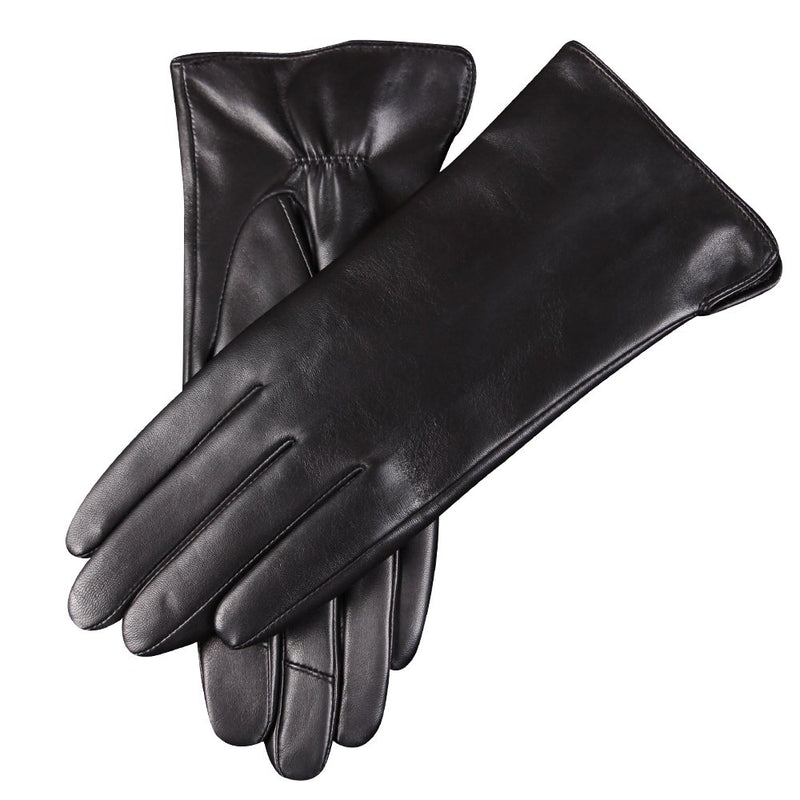 [Australia] - Winter Gloves for Women Genuine Leather Warm Cashmere & Wool Blend Lining Touchscreen Windproof Driving Dress Small (6.5) Black(touchscreen/Cashmere Blend Lining) 