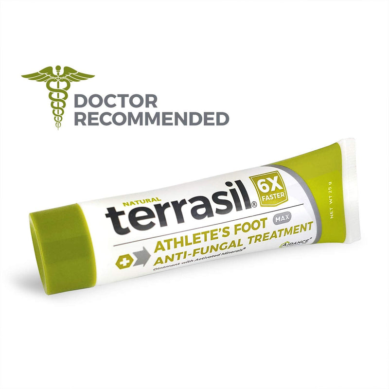 [Australia] - Athletes Foot Cream Treatment Extra Strength Max - Kills Foot Fungus 6x Faster Natural with Tea Tree Oil and Clotrimazole by Terrasil (25gm) 