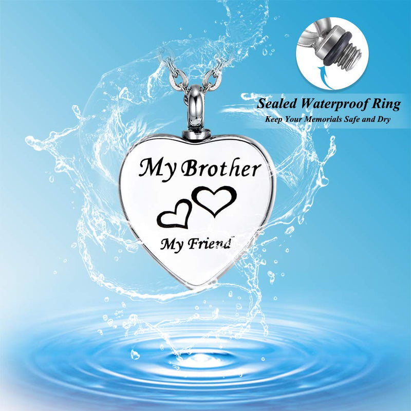 [Australia] - HooAMI Cremation Jewelry for Ashes My Family My Friend Heart Urn Necklace Memorial Pendant Brother 