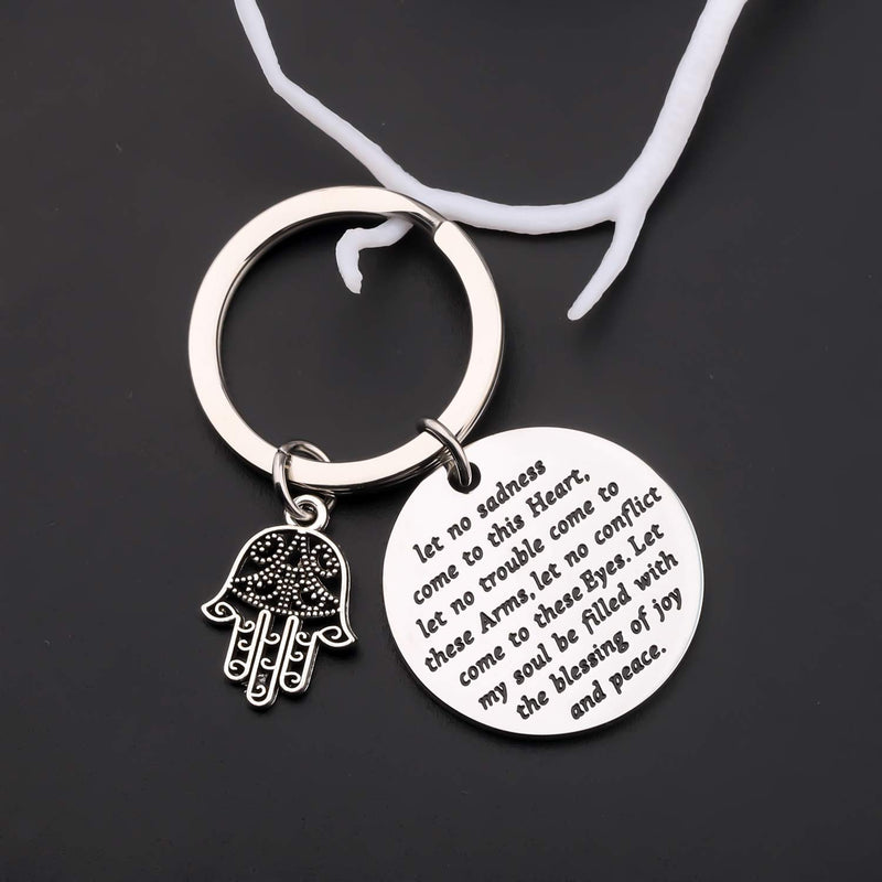 [Australia] - Gzrlyf Hand of Hamsa Keychain Let No Sadness Come to This Heart Hamsa Prayer Gifts 