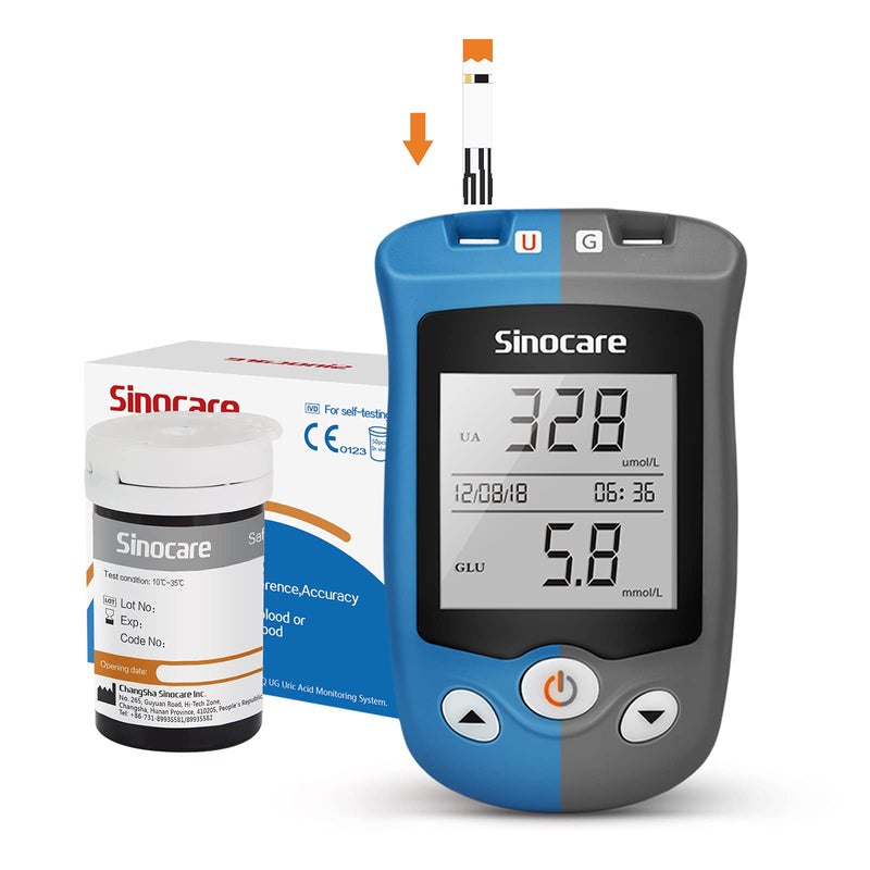 [Australia] - sinocare Safe AQ UG Uric Acid Test Strips 50 pcs, Only for sinocare Safe AQ UG Blood Glucose & Uric Acid Monitor safe AQ UG uric acid test strips × 50 