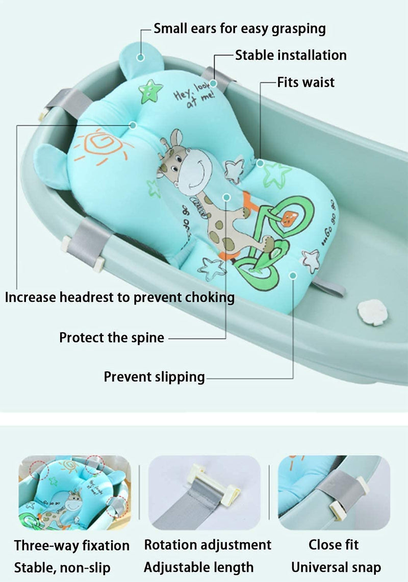 [Australia] - Baby Bath Mat Pad for Bathtub, Newborn Anti Slip Soft Floating Bathing Seat Baby Bath Pillow Infant Bathtub Support Cushion Net for Baby 0-12 M, with Stars 