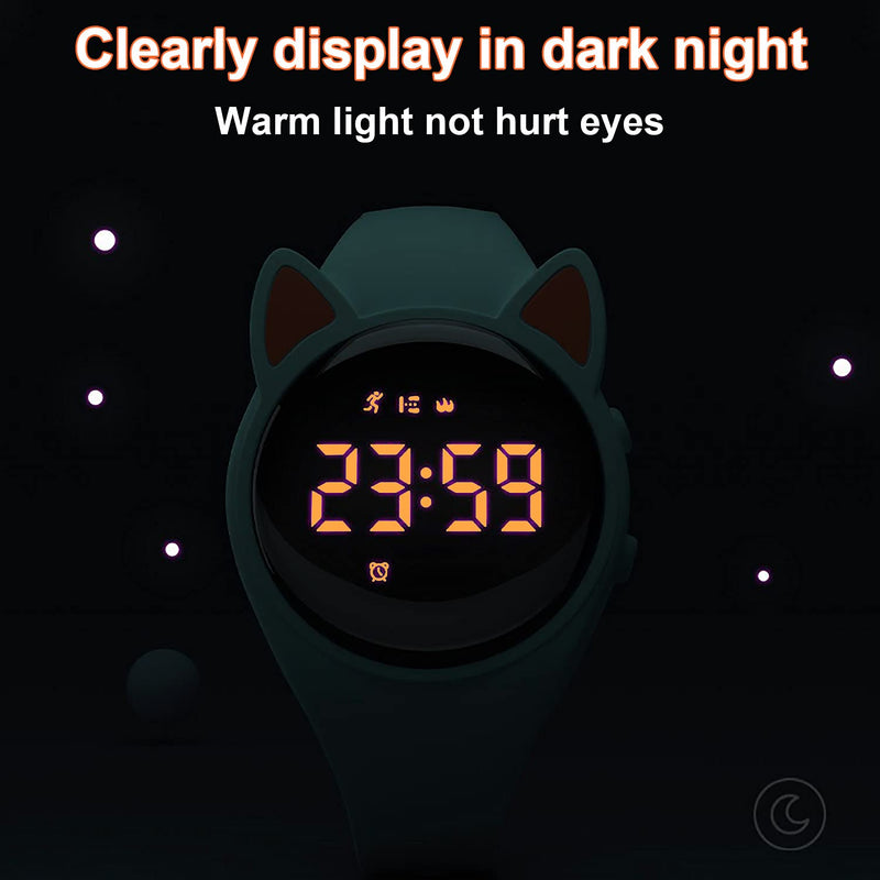 [Australia] - HUYVMAY Fitness Tracker Pedometer Watch No App No Phone Required, USB Charge 1 Hour for 20 Days Use, IP68 Waterproof Watch with Alarm Clock Timer Distance Calorie Step Tracker for Kids and Women Teal+Orange 