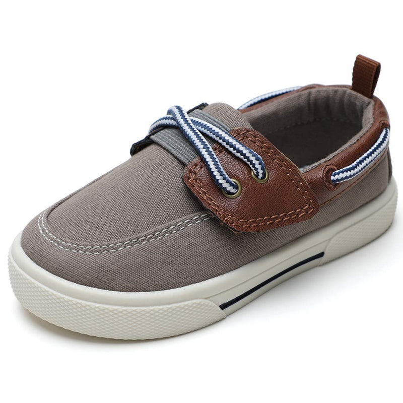 [Australia] - tombik Toddler Boys & Girls Boat Shoes Kids Canvas Sneakers (Toddler/Little Kid) 5 Toddler Brown 