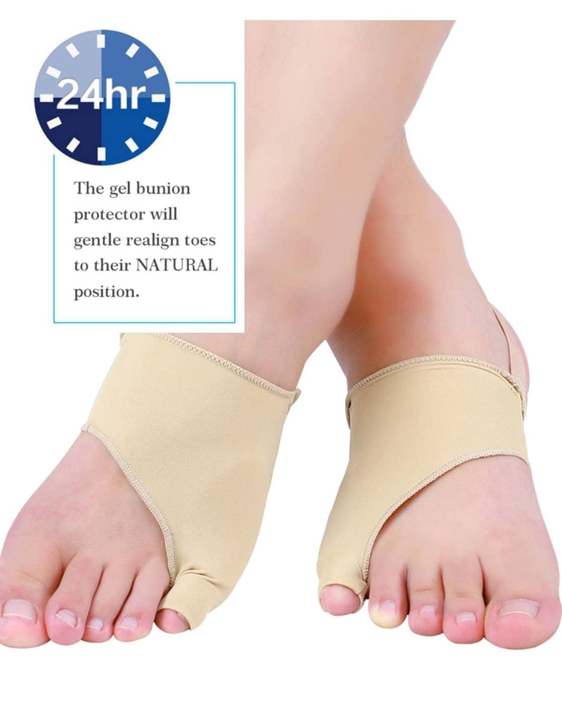 [Australia] - Nofaner Bunion Corrector for Women, Pinky Toe Separator Straightener with Anti-Slip Strap Little Toe Cushions Spacer with Gel Cushion for Toe Pain Relief and Toe Straightening (1 Pair) 
