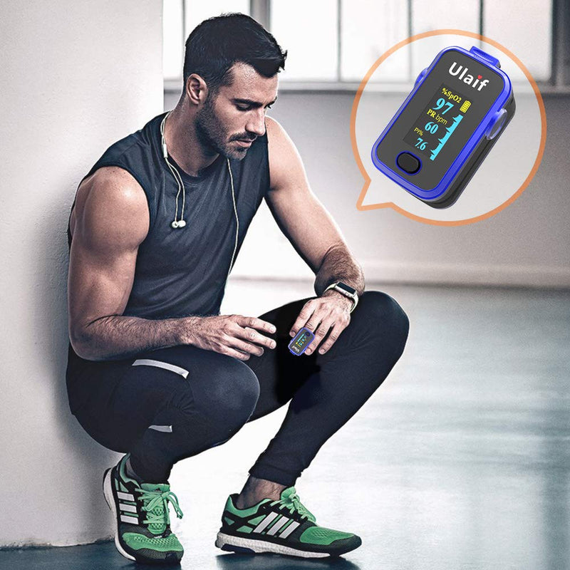 [Australia] - Finger Pulse Oximeter, Portable Blood Oxygen Saturation Monitor for Heart Rate and SpO2 Level,O2 Monitor Finger for Oxygen,Oximetro, (Blue) 