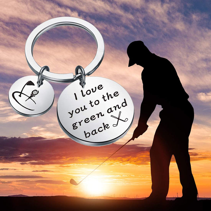 [Australia] - Zuo Bao Dad Golf Keychain Golf Jewelry Golfer Gift I Love You to The Green and Back Keychain Gift for Golf Players 