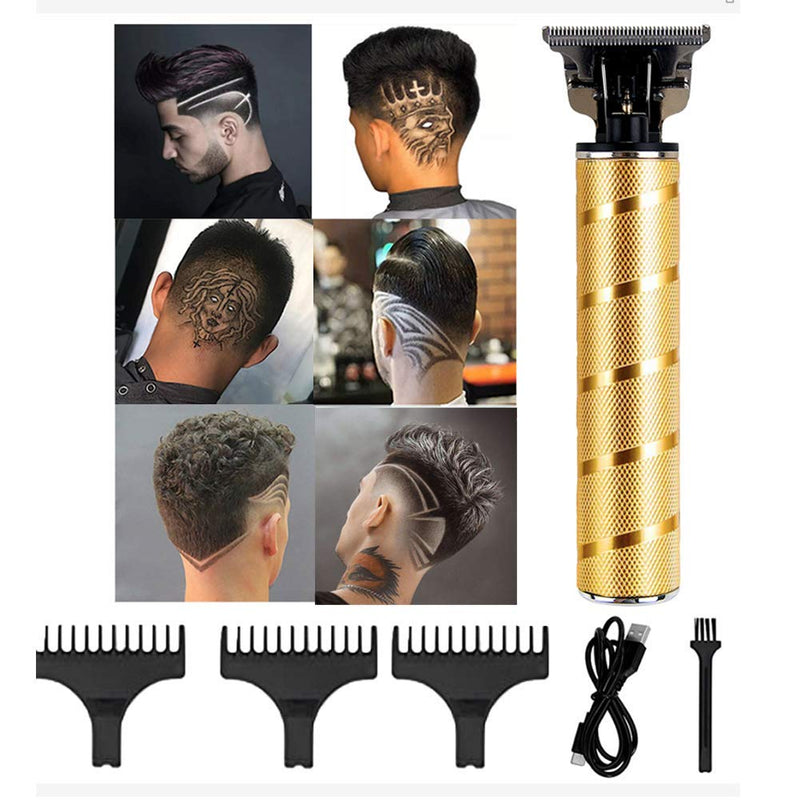 [Australia] - Ufree Ornate Hair Clippers for Men T-Blade Trimmer T Clippers Barber Clippers Hair Trimmer for Men Zero Gapped Trimmers USB Rechargeable Waterproof Pro Li (Gold) Gold 