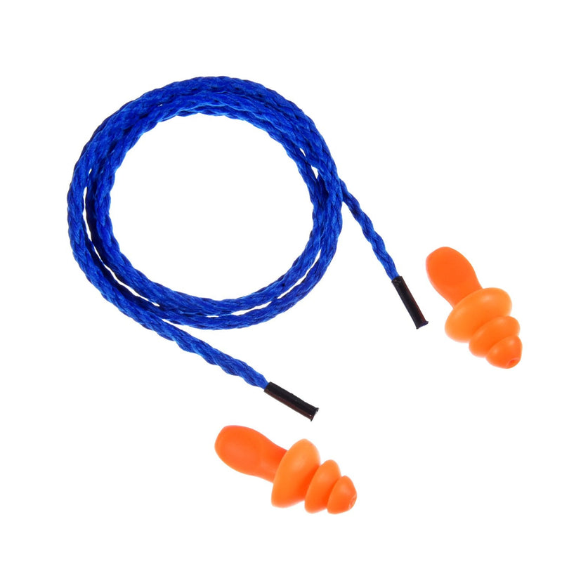 [Australia] - 20 Pairs Corded Ear Plugs Reusable Silicone Earplugs with String Banded Ear Plug Sleep Noise Cancelling for Hearing Protection (Blue) 