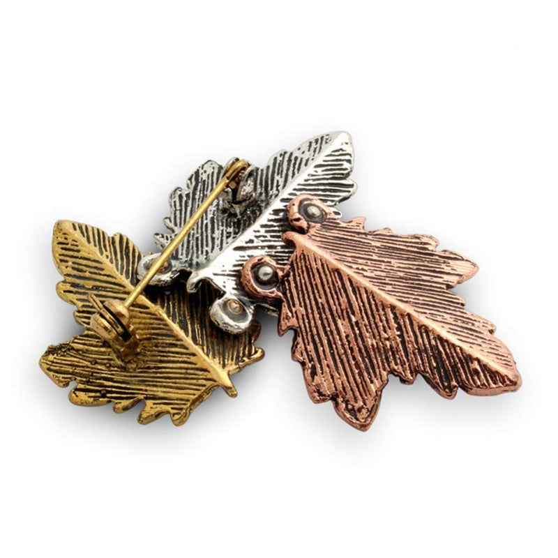 [Australia] - Vintage Broches Girls Pin Maple Leaf Brooch Bronze Brooches Pins Exquisite Collar for Women Dance Party Accessories 