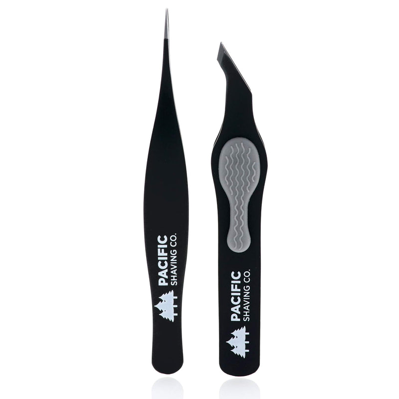 [Australia] - Pacific Shaving Company Premium Tweezers Set - A Shaving/Grooming Must-Have (1x Essential Slant Tip, 1x Precision Point Tip) 1 ea 