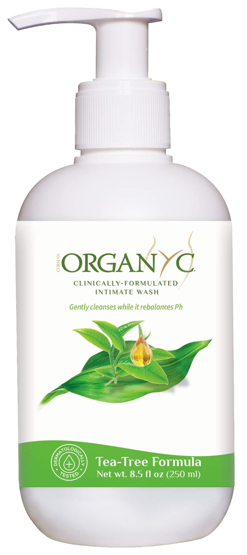 [Australia] - Organyc - Feminine Intimate Wash for Sensitive Skin - Free from Chlorine, Parabens, SLSSLES, and Synthetic Perfumes - 8.5 Fl Oz with Chamomile +Tea-Tree + Lavender 