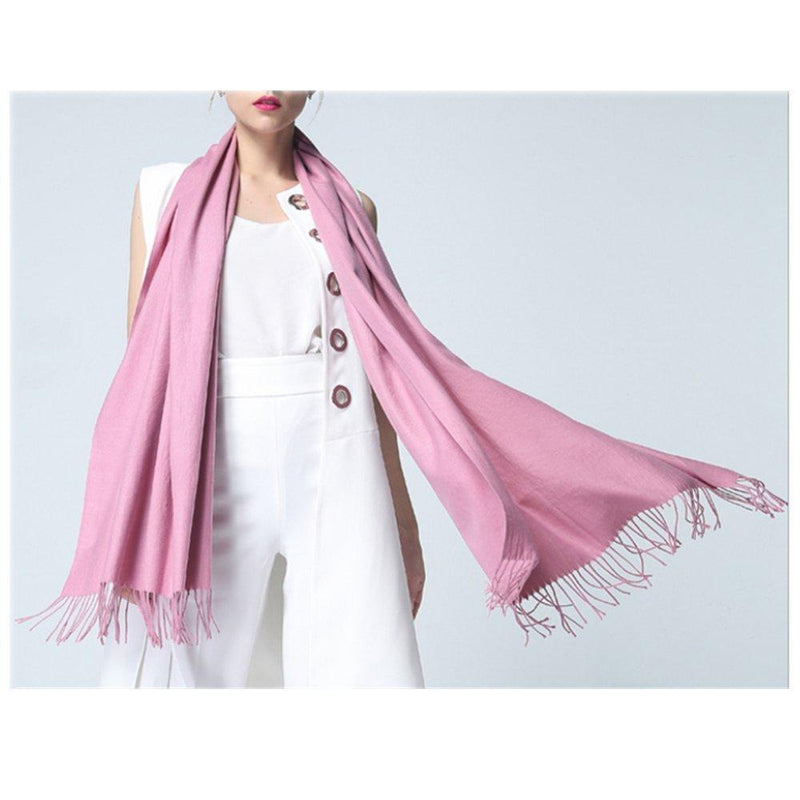 [Australia] - MMYOMI Women Lovers Super Soft 100% Pure Plain Cashmere Scarf Wrap Shawl (light pink)(Size: 200*65cm) 