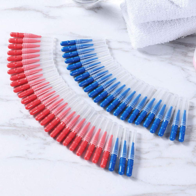 [Australia] - Interdental Brush Toothpick Tooth Flossing Picks Oral Dental Hygiene Cleaning Brush Oral Care Floss Teeth Tool (3mm Red, 50Pcs/1 Pack) 