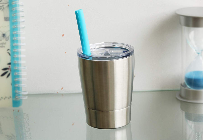 [Australia] - Colorful PoPo Kids Stainless Steel Cup Lovely Small Rambler Tumbler Sippy Cup with Lid and Silicone Straw, 8.5 OZ (1, Natural Color) 8.5 Fluid Ounces 