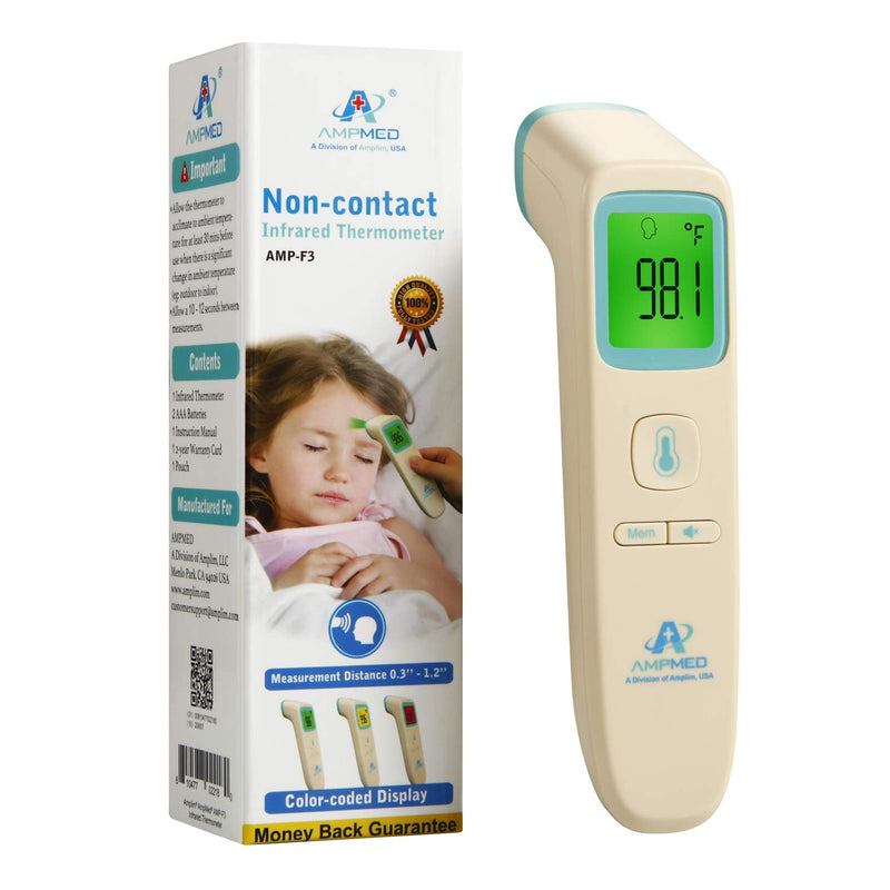 [Australia] - Amplim Non Contact Digital Thermometer for Adults Forehead. AmpMed Medical Grade Touchless Thermometer for Temperature of Adult, Child or Baby 