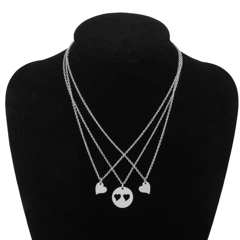 [Australia] - SEIRAA Mother Daughters Necklace Set Mom Daughter Heart Jewelry Gift for Mom Mom &2daughters necklace 