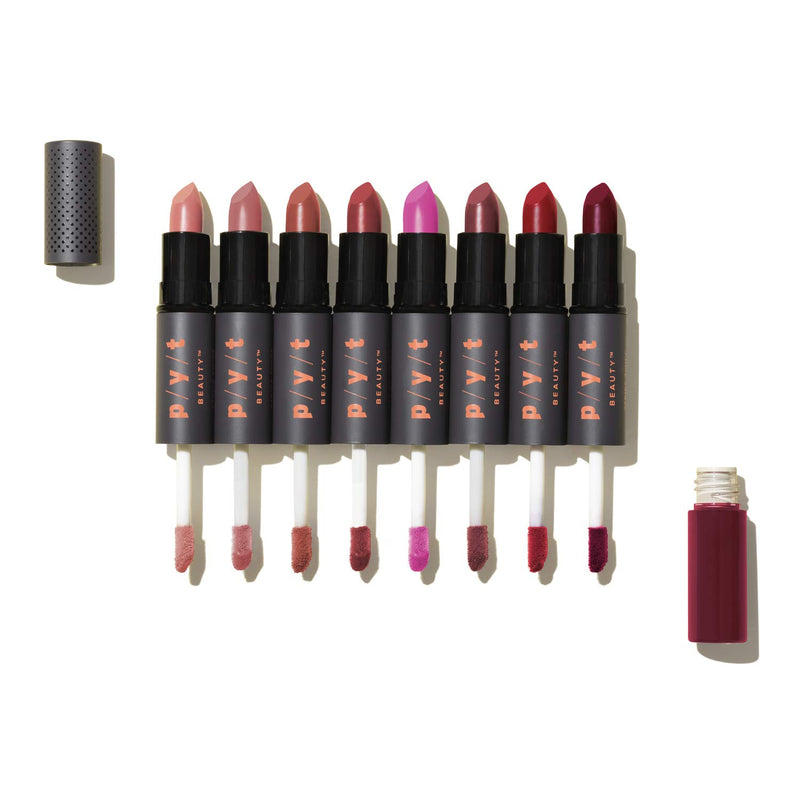 [Australia] - PYT Beauty Double Duty Lipstick + Lip Gloss, Burgundy, Moisturizing, Hypoallergenic, Cruelty Free, Vegan, 1 Count Deja Vu / Burgundy 