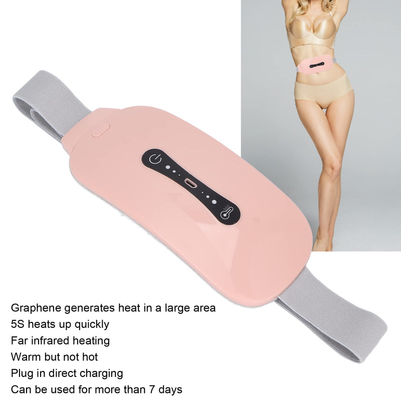 [Australia] - 3 Gears Electric Menstrual Heating Pad, Adjustable Cramp Heating Belt Waist Support Heating Belt for Period Pain Relief Cramps Belly Lumbar (pink) Pink 
