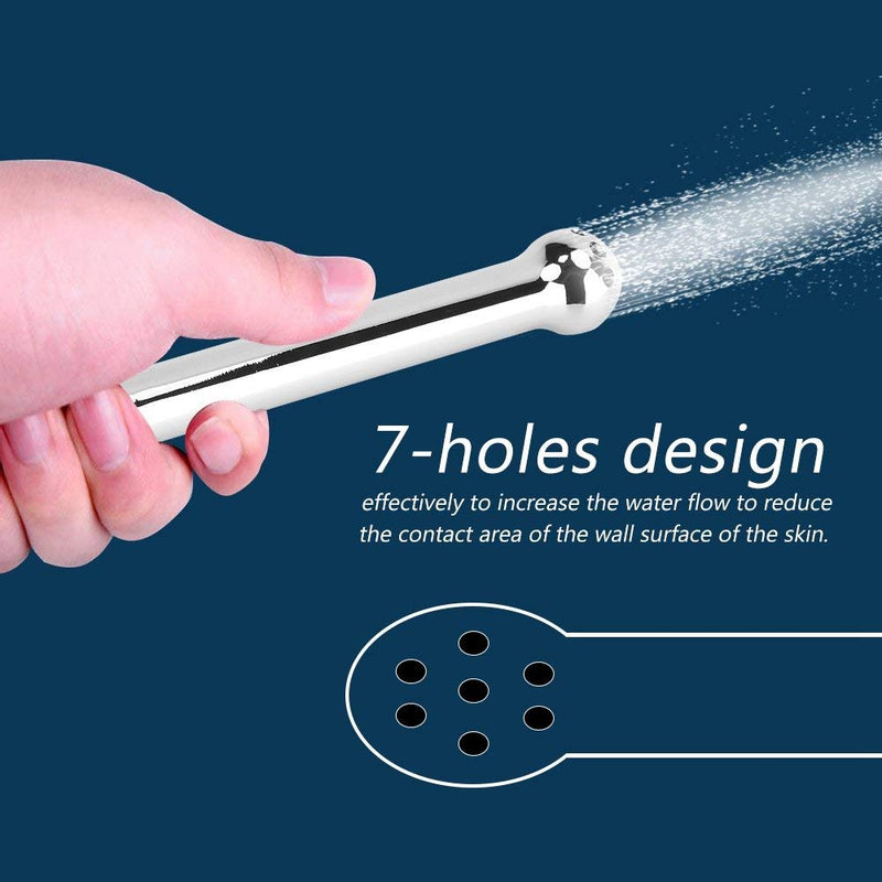 [Australia] - 5 Holes Shower Enema Douche Attachments - Aluminium Shower Head Cleaning Kit 3 Piece with Velvet Carry Bag + 59inch Hose 