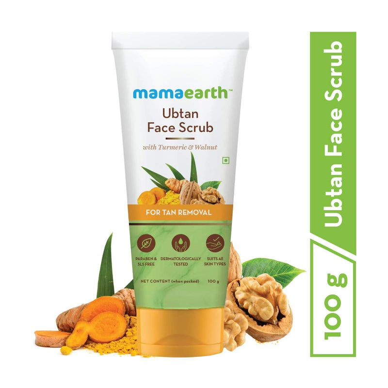 [Australia] - Mamaearth Ubtan Face Scrub with Turmeric & Walnut for Tan Removal - 100g 