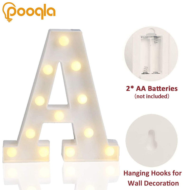 [Australia] - Pooqla LED Marquee Letter Lights Sign, Light Up Alphabet Letter for Home Party Wedding Decoration A Letter A 