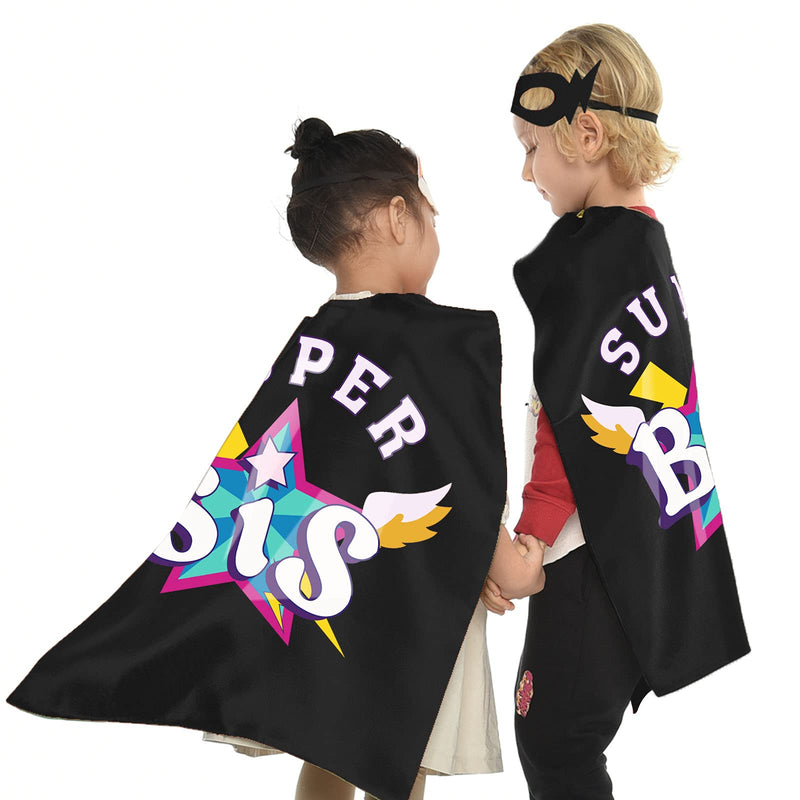 [Australia] - D.Q.Z Superhero-Cape for Kids with Mask, Superhero Toys Gifts for Sister, Super Hero Dress Up Party Supplies Black 