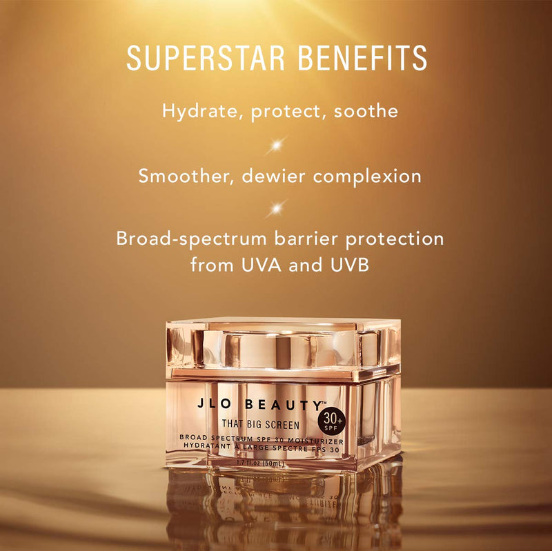 [Australia] - JLO BEAUTY That Big Screen Broad Spectrum SPF 30 Moisturizer | Hydrates, Protects, Luminizes, Soothes For Smooth, Dewy & Glowing Skin | 1.7 Fl Oz 