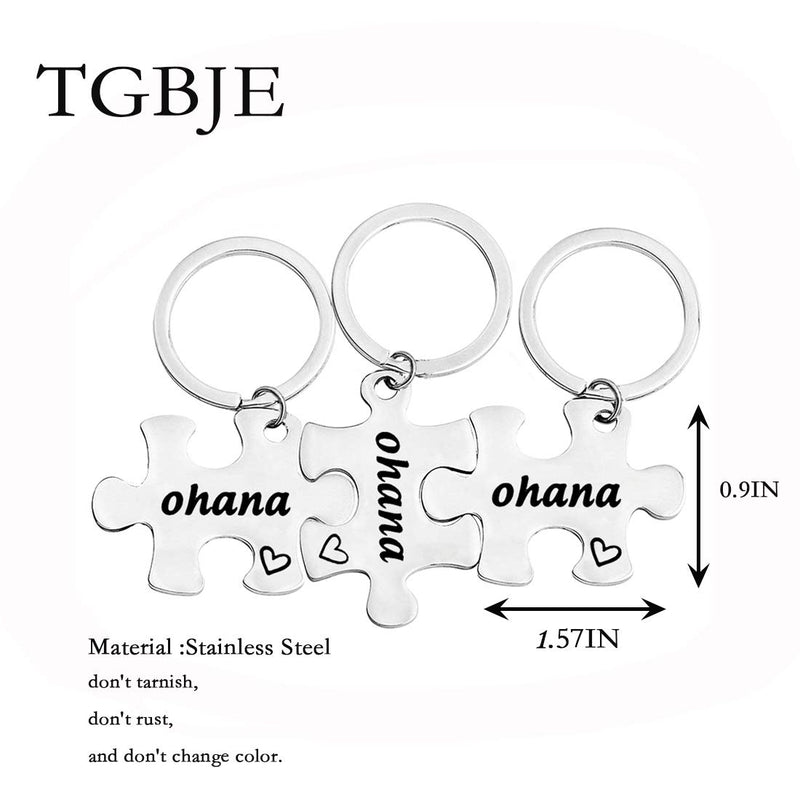 [Australia] - TGBJE Ohana Puzzle Keychain Set Ohana Means for Best Friend,Family 3 ohana set 