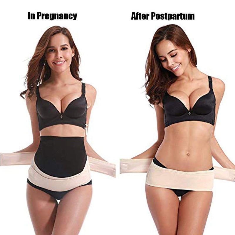 [Australia] - Maternity Belt 2.0 - Belly Band for Pregnancy, Two in One Pregnancy Belt for Your Entire Pregnancy and Postpartum Recovery, Breathable Back and Pelvic Support Prenatal Cradle (Universal Size, Beige) 