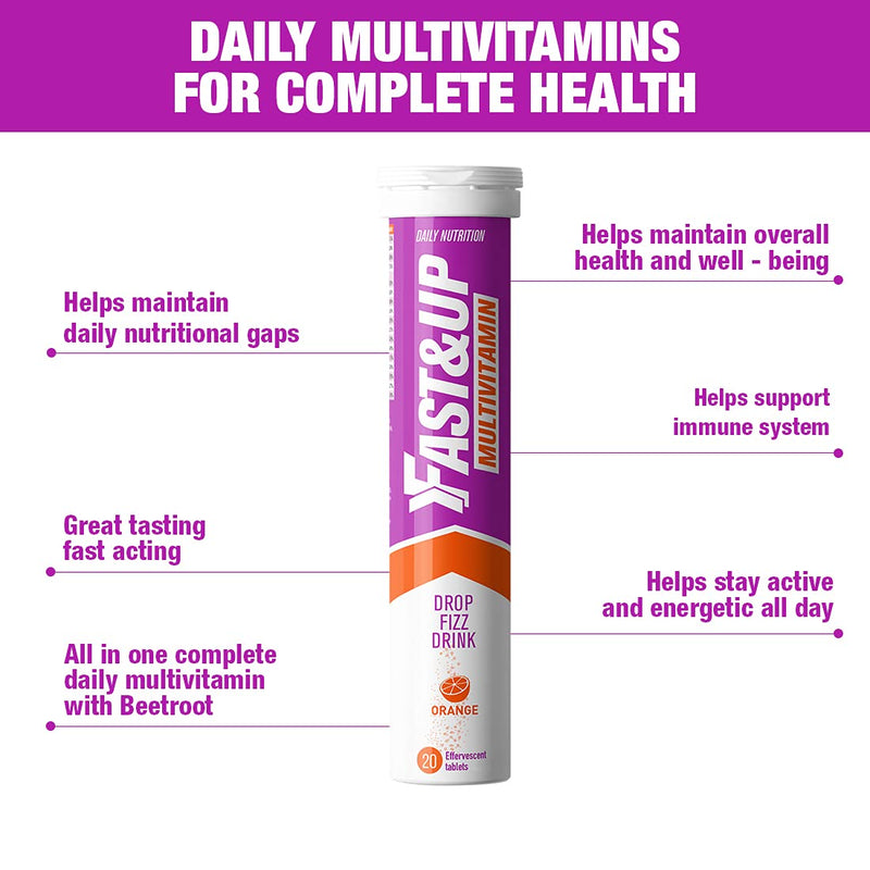 [Australia] - Fast&Up Multivitamin � Complete Multivitamin Supplement � All Day Energy � 20 Effervescent Tablets � Supports Immune System � Orange 20 Count (Pack of 1) 