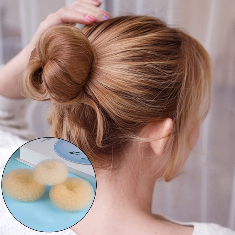 [Australia] - 6 Pcs Hair Donut Hair Doughnut Bun Doughnut Blonde Donut Bun Rings Bun Maker Set with 20 Pcs U-Shaped Hair Pins for Girls Kids and Women Bronze 