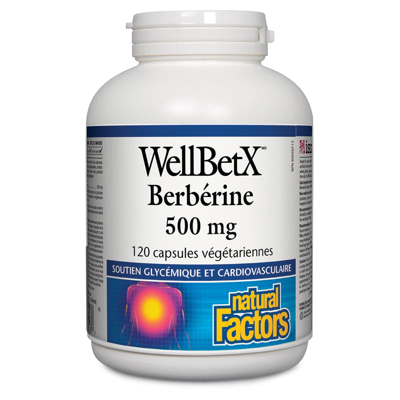 [Australia] - Natural Factors, WellBetX Berberine, 500 mg, 120 Count (Pack of 1) 