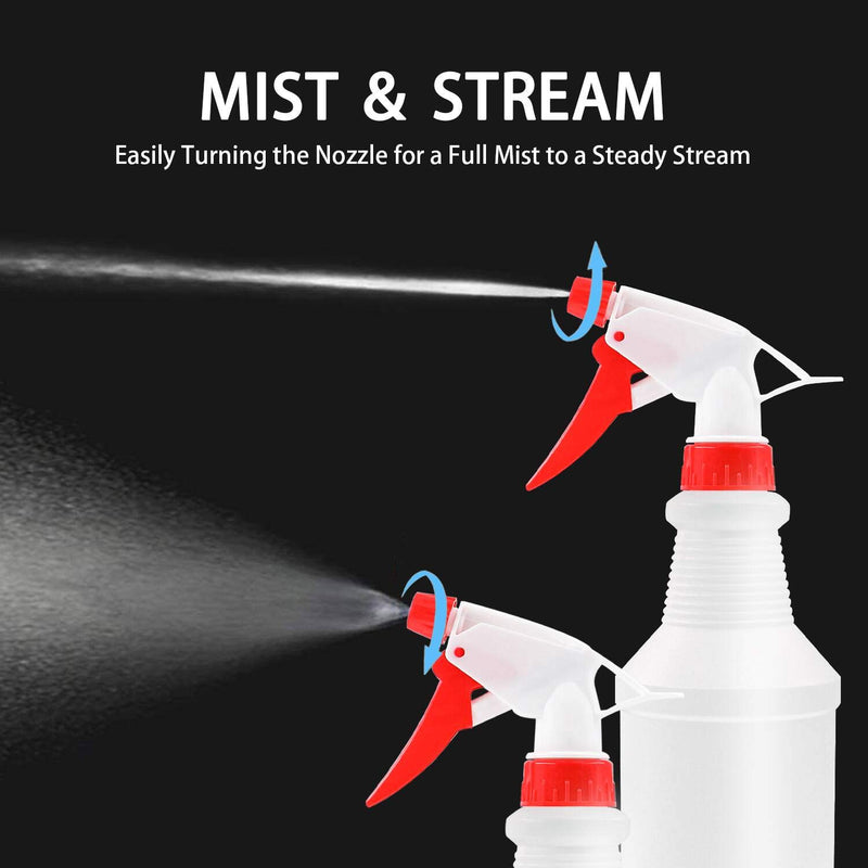 [Australia] - Empty Plastic Spray Bottles 16oz/500ml 2 Pack Professional Heavy Duty Reusable Water Spray Bottle with Adjustable Trigger Sprayer from Fine Mist to Stream for Hair Cleaning Solutions Gardening Plant 