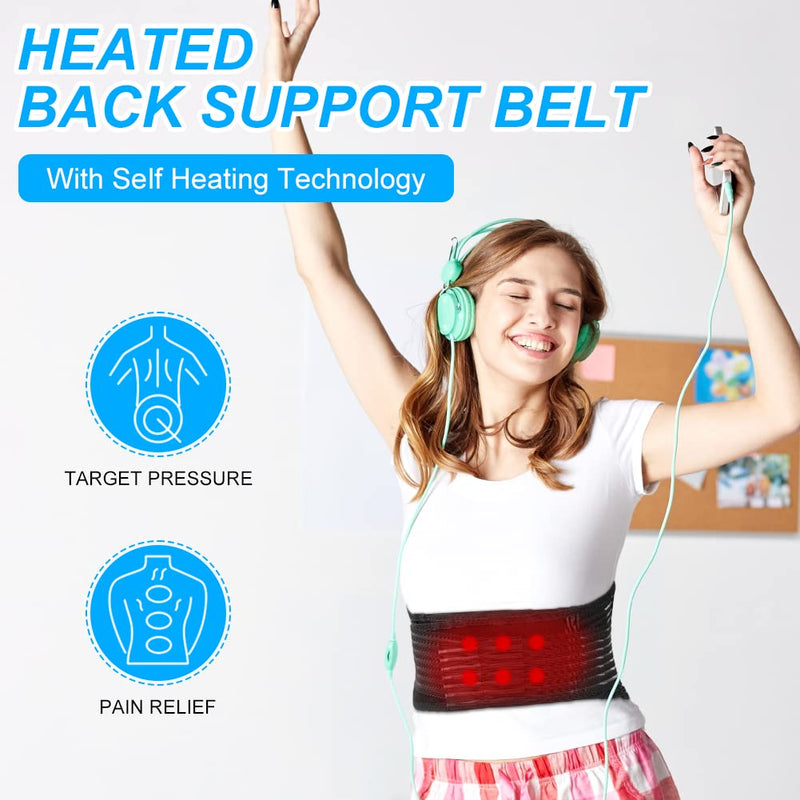[Australia] - ACWOO Heated Back Support Belt, Self Heating Lower Back Support Belt For Men & Women, Magnetic Therapy Lumbar Support Belt, Ideal for Back Pain Relief L 