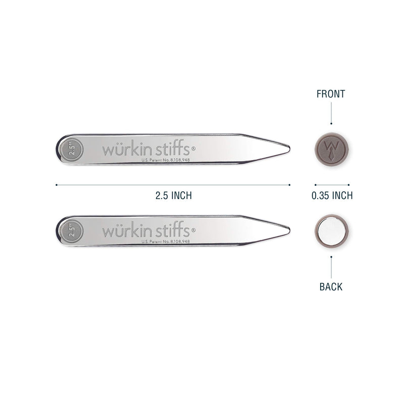 [Australia] - Würkin Stiffs Two 2.5-Inch Magnetic Power Stays in storage case - Collar Stays - TSA Friendly 