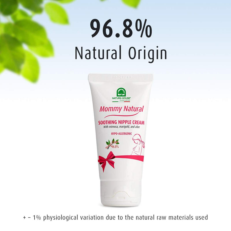 [Australia] - Natura House Mommy Natural Soothing Nipple Cream – For Use During and After Pregnancy – Mimosa, Marigold and Aloe Soothe Cracked Nipples, Made in Italy – Hypoallergenic, Dermatologist Tested, 1.69 oz. 