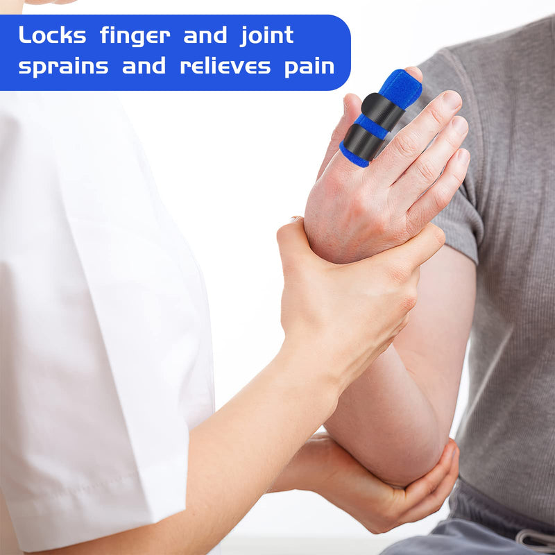 [Australia] - Trigger Finger Splints, 4 PCS Adjustable Fixing Sleeves Fractures Splints for Broken Finger, Pinky Finger, Injured Finger Ideal, Sport Injuries (Red + Green + Blue + Yellow) Red + Green + Blue + Yellow 