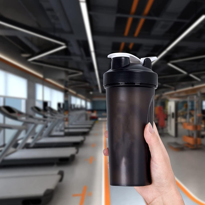 [Australia] - Missions Protein shaker bottle- 24oz Smoothie Bottle for sports supplements shakes- Good materials, Leak Proof 600ml Gym Shaker for Protein Shakes with Shaker Ball (black) Black 