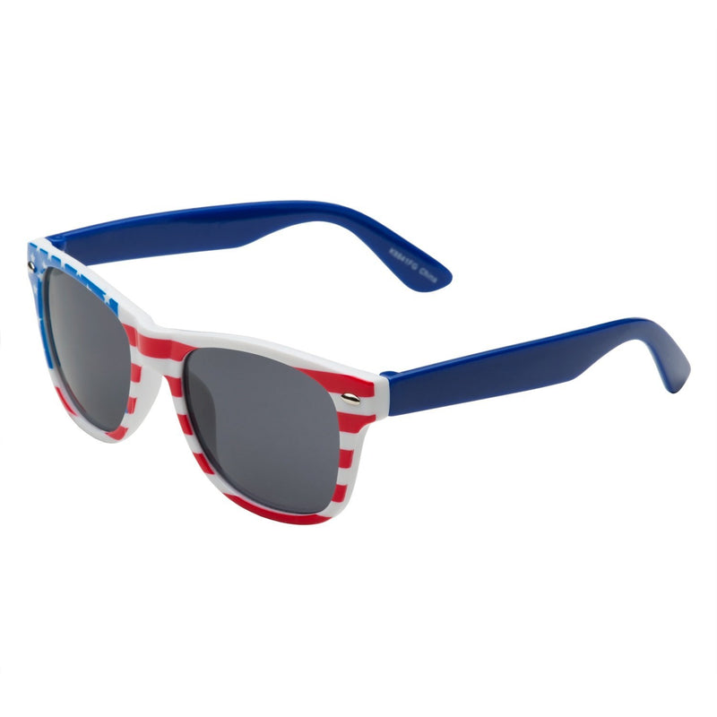 [Australia] - grinderPUNCH Kids American USA Flag Sunglasses for Boys and Girls Ages 3-10 Red, White and Blue 48 Millimeters 