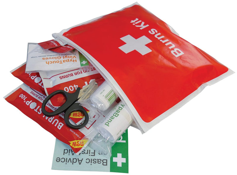 [Australia] - Evolution Bar/Kiosk Catering First Aid Kit (Blue) with Burn Stop Burns Kit in Vinyl Wallet, Small Bundle Bar/Kiosk Kit + Small Burns Kit 
