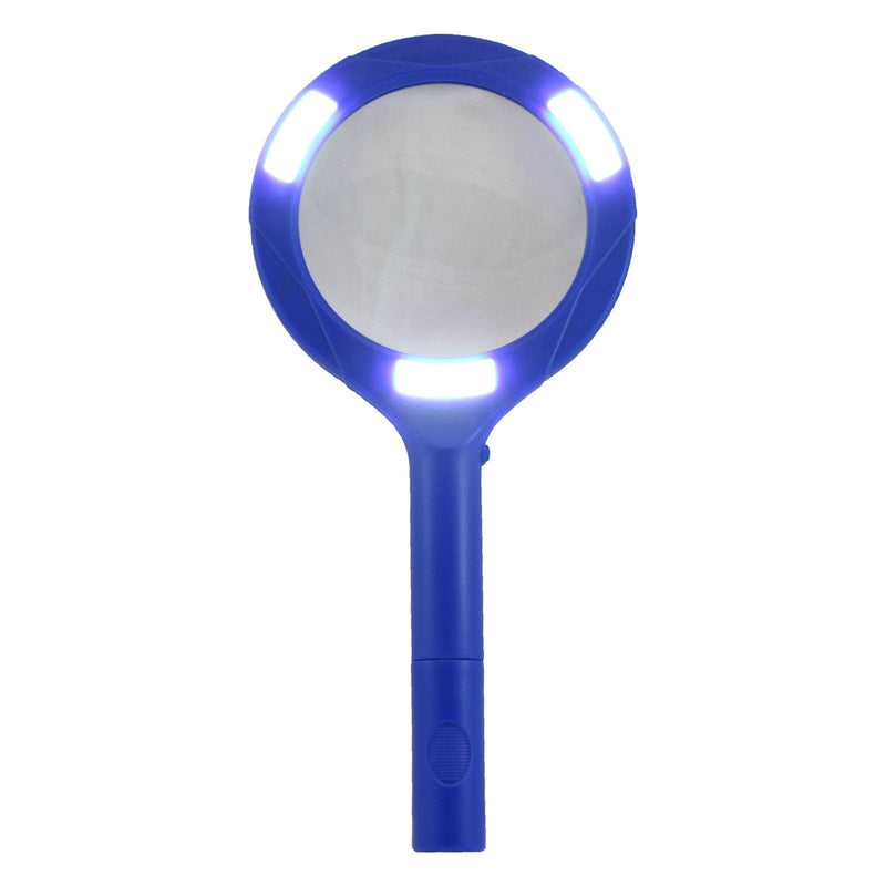 [Australia] - LitezAll COB LED 3X Magnifying Glass w/ Light - Lighted Handheld Magnifier Use For Macular Degeneration, Reading, Seniors, Jewelers, Low Vision or Quick Magnification 2 AA Batteries Included 